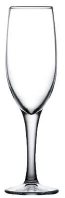 Set of 12 stylish 165ml toughened glass flutes, ideal for celebrations and durable for everyday use.