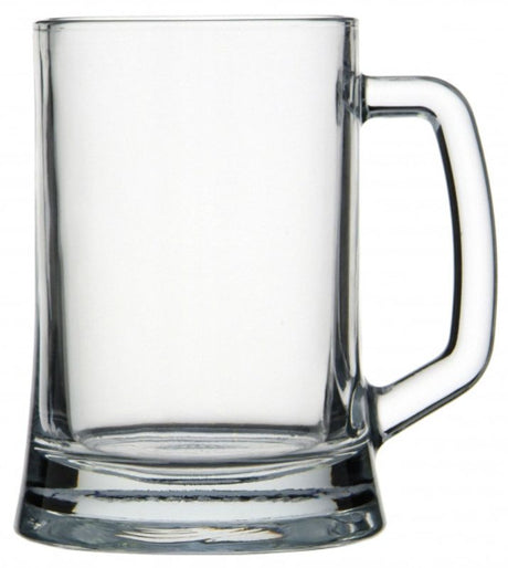 Set of 12 Pasabahce Munich Beer Mugs, 500ml each, durable glass with elegant design, perfect for any beer lover's gatherings.