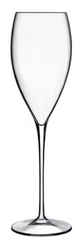 Set of 4 Luigi Bormioli Magnifico Flutes, 320ml, feature anti-abrasion treatment and elegant design for sparkling wine enjoyment.