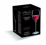 Set of 4 Luigi Bormioli Magnifico 460ml wine glasses, showcasing elegant design, durability, and exceptional clarity.