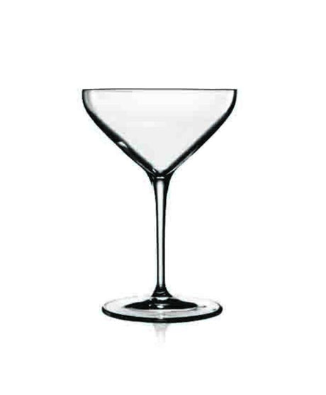 Set of 6 Luigi Bormioli Atelier 300ml cocktail glasses with angular design, made from durable lead-free crystal.