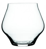 Set of 6 modern stemless wine glasses, crafted from lead-free crystal, enhancing flavor with wide oxygenation surface.