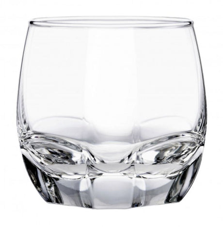 Set of 6 Ocean - Charisma DOF glasses, 340ml, showcasing a crystal-like vintage design ideal for serving cocktails and water.