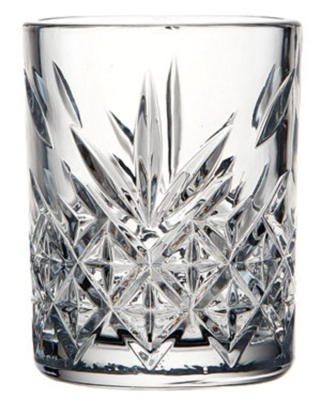 Set of 12 Pasabahce 60ml shot glasses, featuring elegant cut crystal design, durable thick glass, perfect for any beverage.