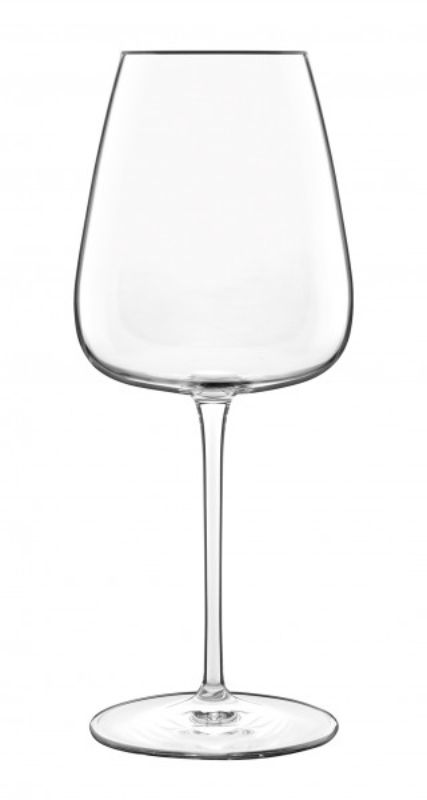 Elegant set of 4 Luigi Bormioli Talismano Chardonnay glasses, crafted from lead-free crystal for enhanced wine enjoyment.