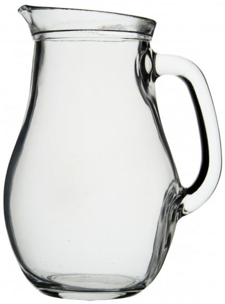 Set of 6 Pasabahce Bistro Jugs, 1-litre each, elegant glass design for serving beverages at any occasion.