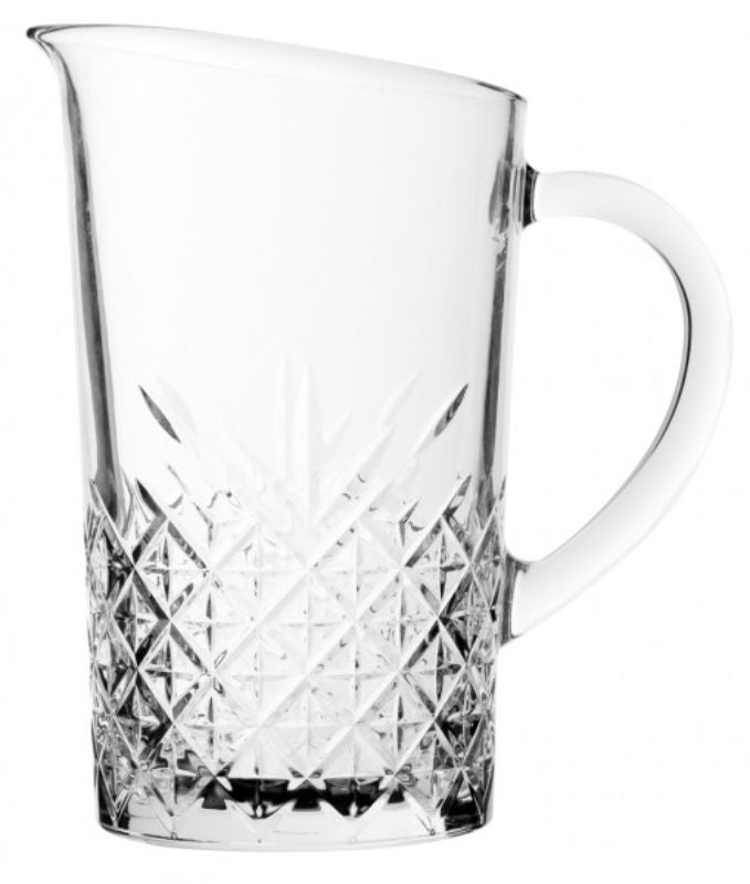 Elegant set of 6 vintage-style 1.5L glass pitchers featuring a stunning cut glass design, perfect for entertaining.