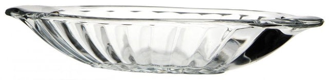 Elegant set of 6 heavy pressed glass banana split dishes, perfect for serving desserts and enhancing dining aesthetics.