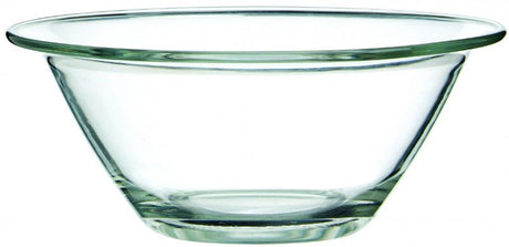 Set of six stylish 26cm tempered glass bowls, perfect for mixing, serving, and elegant presentations.