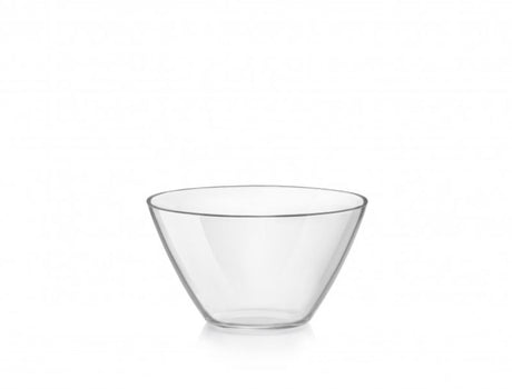 Set of 12 Bormioli Rocco 17cm bowls, perfect for serving salads and hot dishes with high walls for easy mixing.