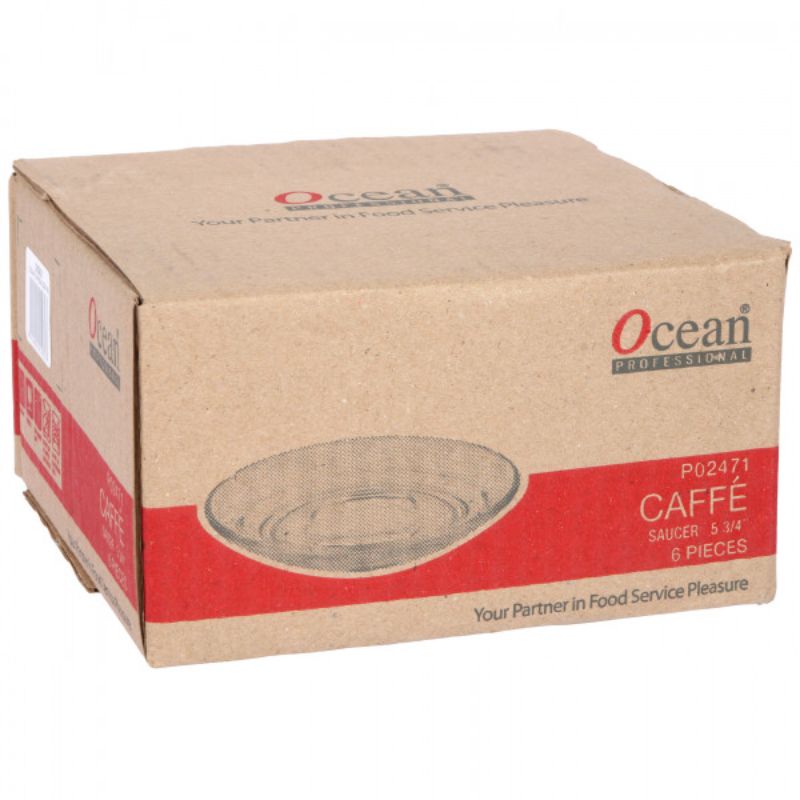 Set of 6 Ocean Premio Cap/Saucers, enhancing coffee enjoyment with thick design and unique curve for aroma retention.