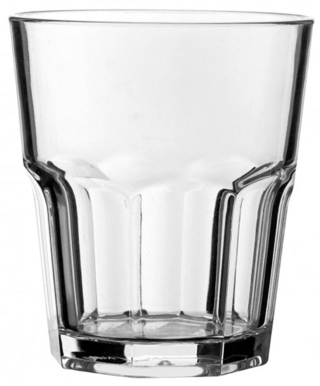 Set of 24 durable 266ml polycarbonate Casablanca tumblers, perfect for cocktails, juices, and daily use without chipping.