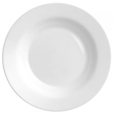 Elegant 49cm Bormioli Rocco Gusto Pasta Plates set of 12, crafted from durable tempered opal glass for exquisite dining.