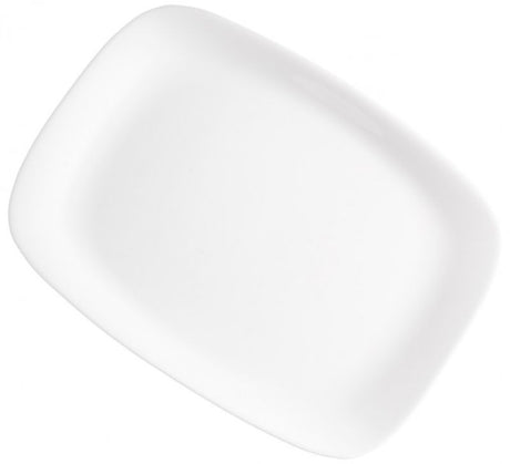 Bormioli Rocco Gusto Rect Plates, 33cm, set of 12, elegant tempered opal glass, ideal for serving Italian cuisine.