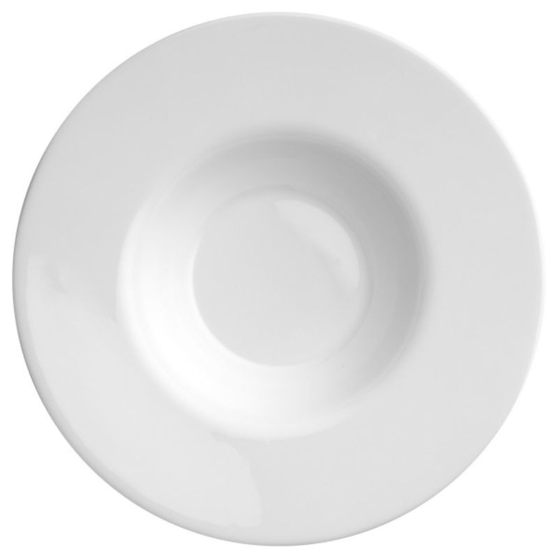 Set of 12 Bormioli Rocco Gusto Risotto Plates, 27cm, perfect for serving and presenting gourmet Italian dishes elegantly.