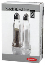 Elegant Pasabahce salt and pepper shaker set, perfect for dining, picnics, and hospitality use, made in Turkey.