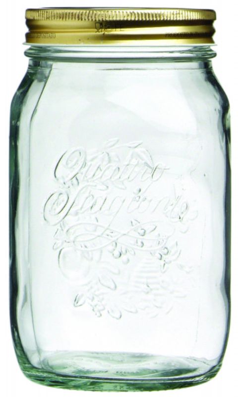 Bormioli Rocco Quattro Stagioni 1L jars set of 12, perfect for home canning, preserves, and sauces. Stylish and functional design.