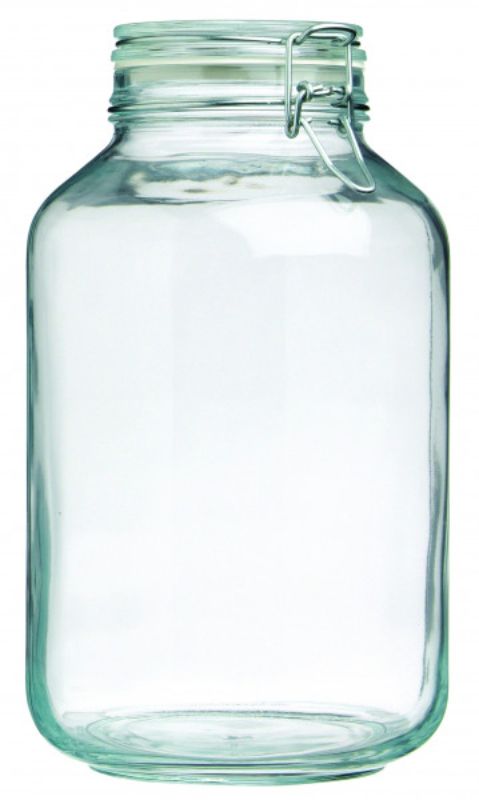 A set of 6 Italian glass Fido jars with airtight seals, perfect for storage, preserving, and stylish kitchen organization.