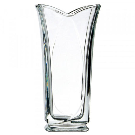 Set of 6 Bormioli Rocco Vinciana vases, 23cm tall, featuring elegant cut patterns to enhance vibrant flower displays.