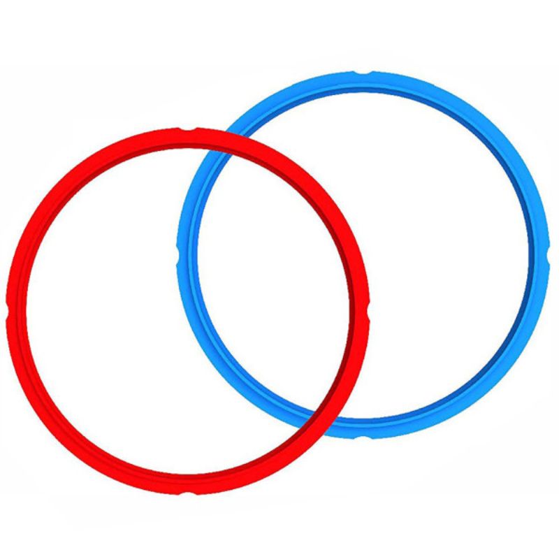 Red and blue 2-pack sealing rings for Instant Pot, ensuring safety and separation of sweet and savory dishes.