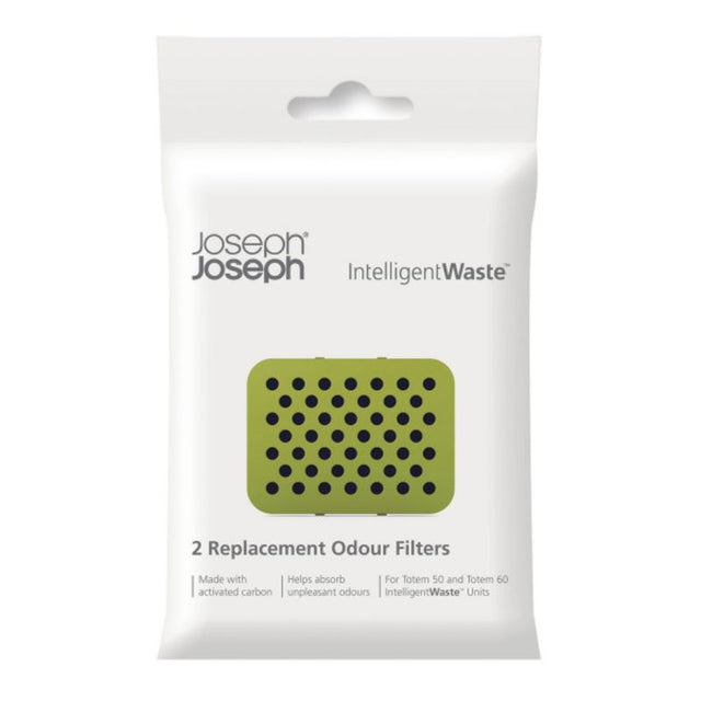 Replacement odour filters for Joseph Joseph Totem units, featuring activated carbon to combat unpleasant smells.