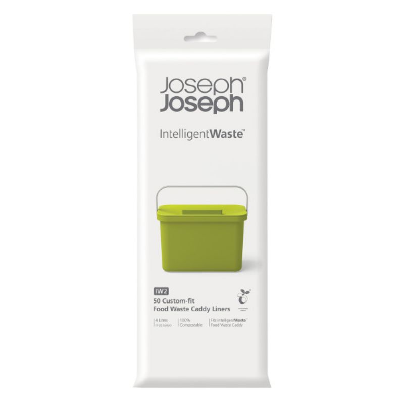 Joseph Joseph 4L food waste caddy liners (50 pack) - eco-friendly, custom-fit, 100% compostable for easy composting.