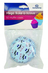 Brightly colored set of 4 large muffin cases, perfect for baking 50 muffins or cupcakes, eco-friendly and stylish.