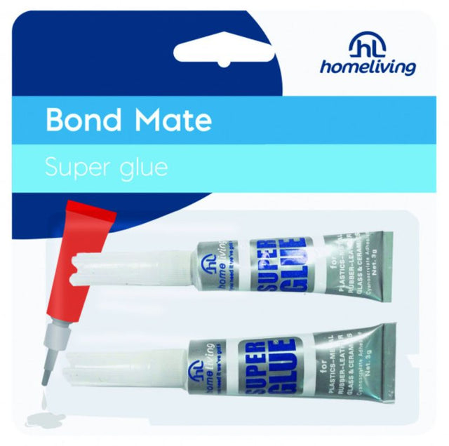 Homeliving Superglue Pack 2 - Set of 4 for quick and durable repairs on wood, plastic, metal, and more around the house.