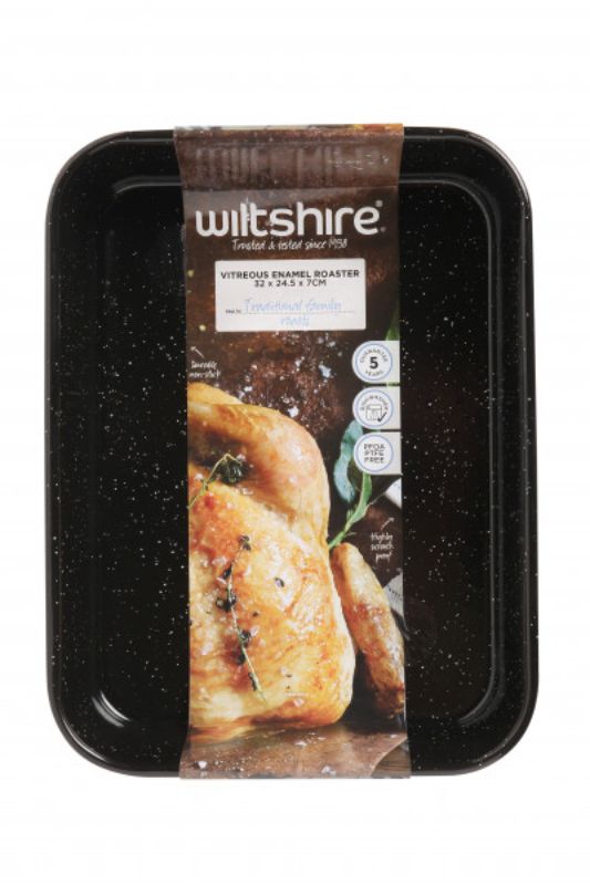 Wiltshire Enamel Roast - Small: Versatile pan for roasting meat and baking, with a non-stick surface and even heat distribution.