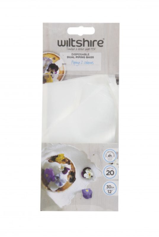 Wiltshire - Dual Piping Bags 20Pk Grey
