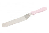 Angled pallet knife for cake decorating, featuring an ergonomic handle for comfort and precision in icing and baking tasks.