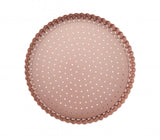 Wiltshire Perforated Round Quiche pan in rose gold, perfect for even baking and easy food release, measuring 23.5cm.