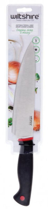 Soft-touch 20cm knife with ergonomic anti-bacterial handle for comfortable, efficient meal preparation and safe cooking.