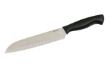 20cm Santoku knife with anti-bacterial soft touch handle, perfect for slicing vegetables, meat, and fish.