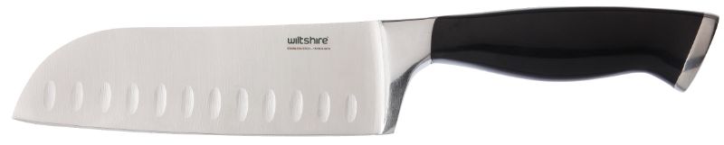 Wiltshire Reflections Santoku Knife 15cm with stainless steel blade and ergonomic handle for precise slicing and comfortable grip.