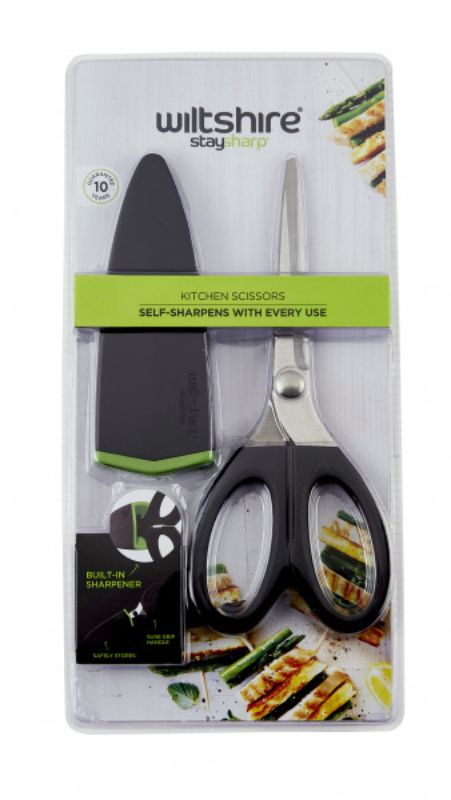 Wiltshire Staysharp Scissors with ergonomic handle and self-sharpening feature for effortless cutting in the kitchen.