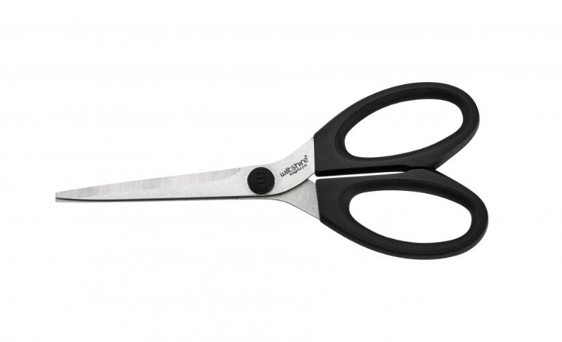 Wiltshire Staysharp Scissors with self-sharpening blades, ergonomic handle, ideal for versatile kitchen tasks.