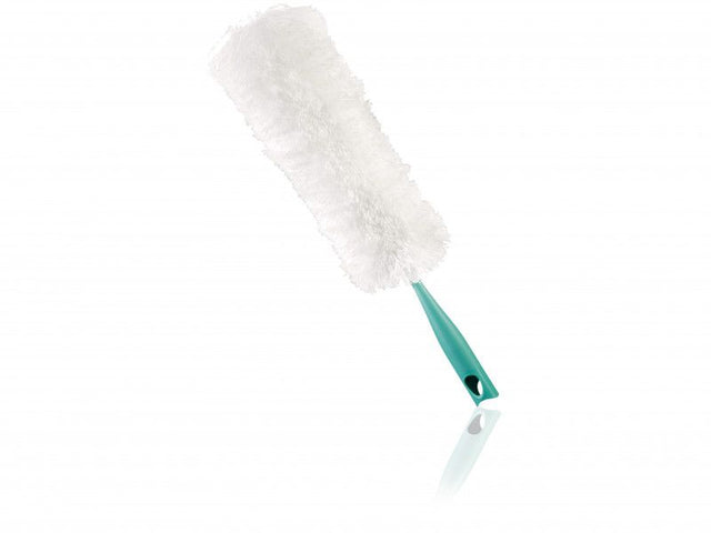 Extra-large duster with anti-static microfibers for efficient dusting; compatible with Leifheit Click System handles.