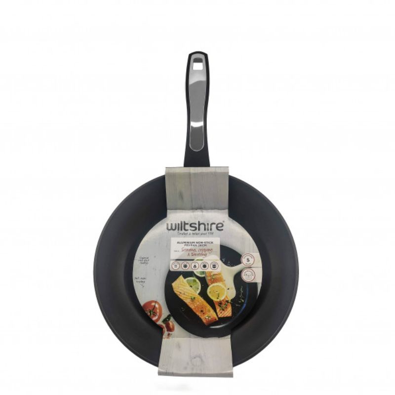 A 26cm forged aluminium frypan with a non-stick surface, ergonomic handle, and even heat distribution for versatile cooking.