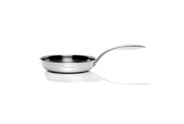 Stanley Rogers 20cm stainless steel frypan with non-stick coating, triple-ply construction, and cool touch handle.