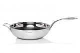 High-quality 32cm stainless steel wok pan with triple-ply construction, designed for versatile and efficient cooking.