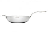 32cm Matrix Stainless Steel Wok Pan by Stanley Rogers, featuring triple-ply construction for superior heat distribution and durability.