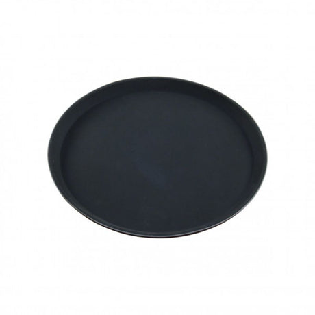 Chef Inox 350mm round non-stick tray in black, featuring a durable non-slip surface for cooking and serving.