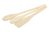 Classic wooden utensil set of 3, crafted from pine, ideal for non-stick cookware and mixing, with varying handle lengths.