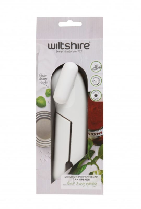 Ergonomic Wiltshire Classic Super Can Opener, suitable for all users, features easy-turn handle and dishwasher-safe design.