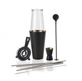 Stanley Rogers 10pc Cocktail Set featuring matte black stainless steel tools for mixing, shaking, and serving cocktails.