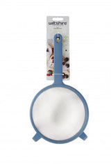 Eco-friendly 18cm sieve made from sugarcane and wood fiber, perfect for draining and sifting in the kitchen.