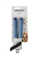 Eco-friendly Wiltshire can opener with sustainable bio-based handle and stainless steel blade for easy can opening.