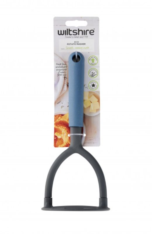 Eco-friendly potato masher with a comfortable handle, made from 98% bio-based materials for smooth, sustainable mashing.