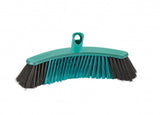 Leifheit Click System Broom 30cm with X-shaped bristles for efficient dirt collection on tiled and PVC floors.